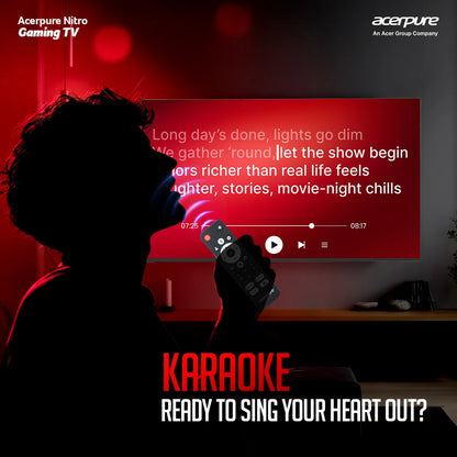 acerpure Nitro 139 cm (55 inch) QLED Ultra HD (4K) Smart Google TV with 120 Hz GTV 5.0 |Android 14 |Dolby Vision & Dolby Atmos|50W Sound|Tuner|Wi-Fi Direct|ALLM |VRR|MEMC|Karaoke|AI|Gaming |Wall Mount (AP55UG75PNTO5)