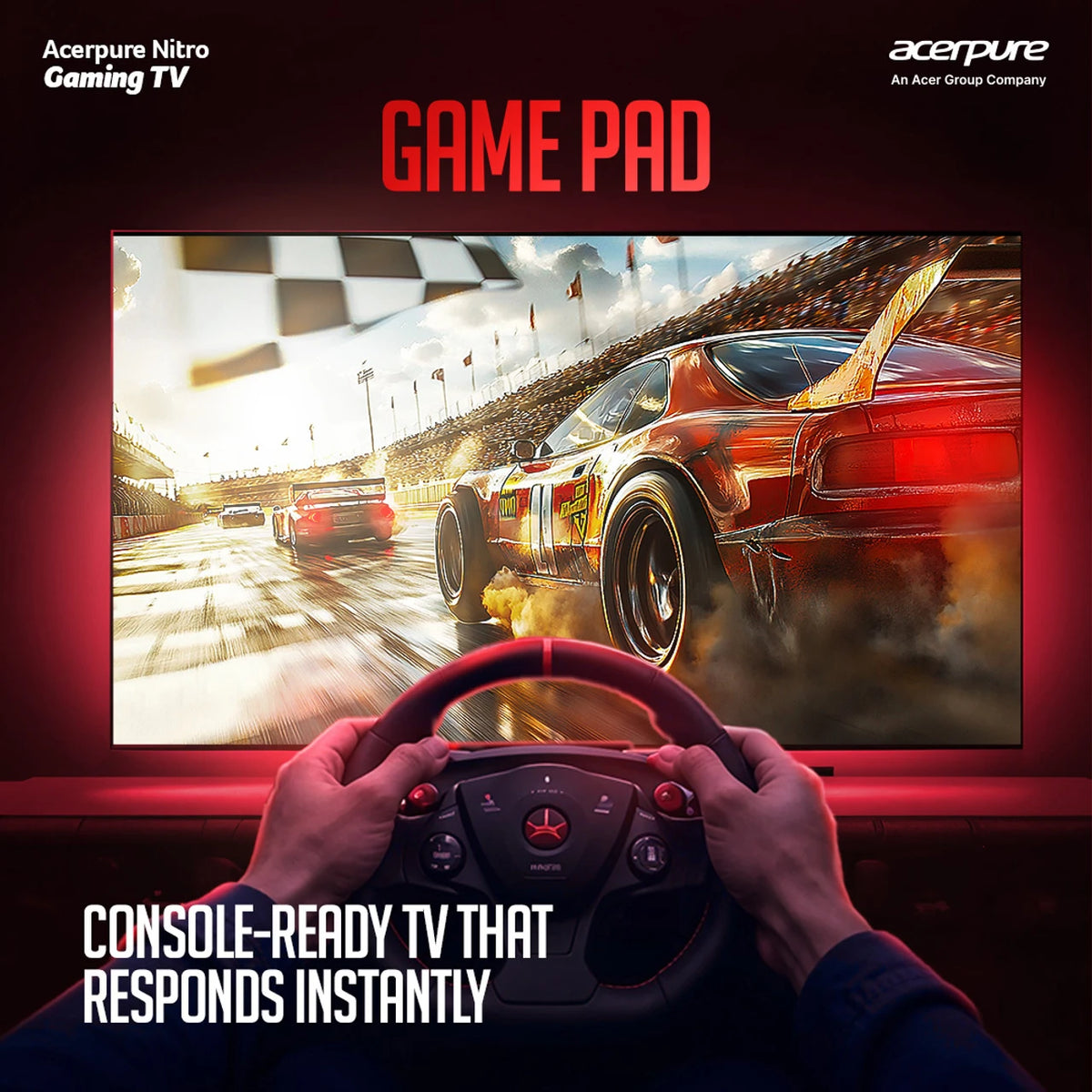 acerpure Nitro 108 cm (43 inch) QLED Ultra HD (4K) Smart Google TV with 120 Hz GTV 5.0 |Android 14 |Dolby Vision & Dolby Atmos|40W Sound|Tuner|Wi-Fi Direct|ALLM |VRR|MEMC|Karaoke|AI|Gaming |Wall Mount (AP43UG75PNTO5)