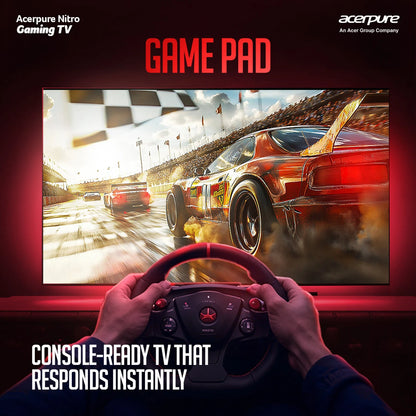 acerpure Nitro 108 cm (43 inch) QLED Ultra HD (4K) Smart Google TV with 120 Hz GTV 5.0 |Android 14 |Dolby Vision & Dolby Atmos|40W Sound|Tuner|Wi-Fi Direct|ALLM |VRR|MEMC|Karaoke|AI|Gaming |Wall Mount (AP43UG75PNTO5)