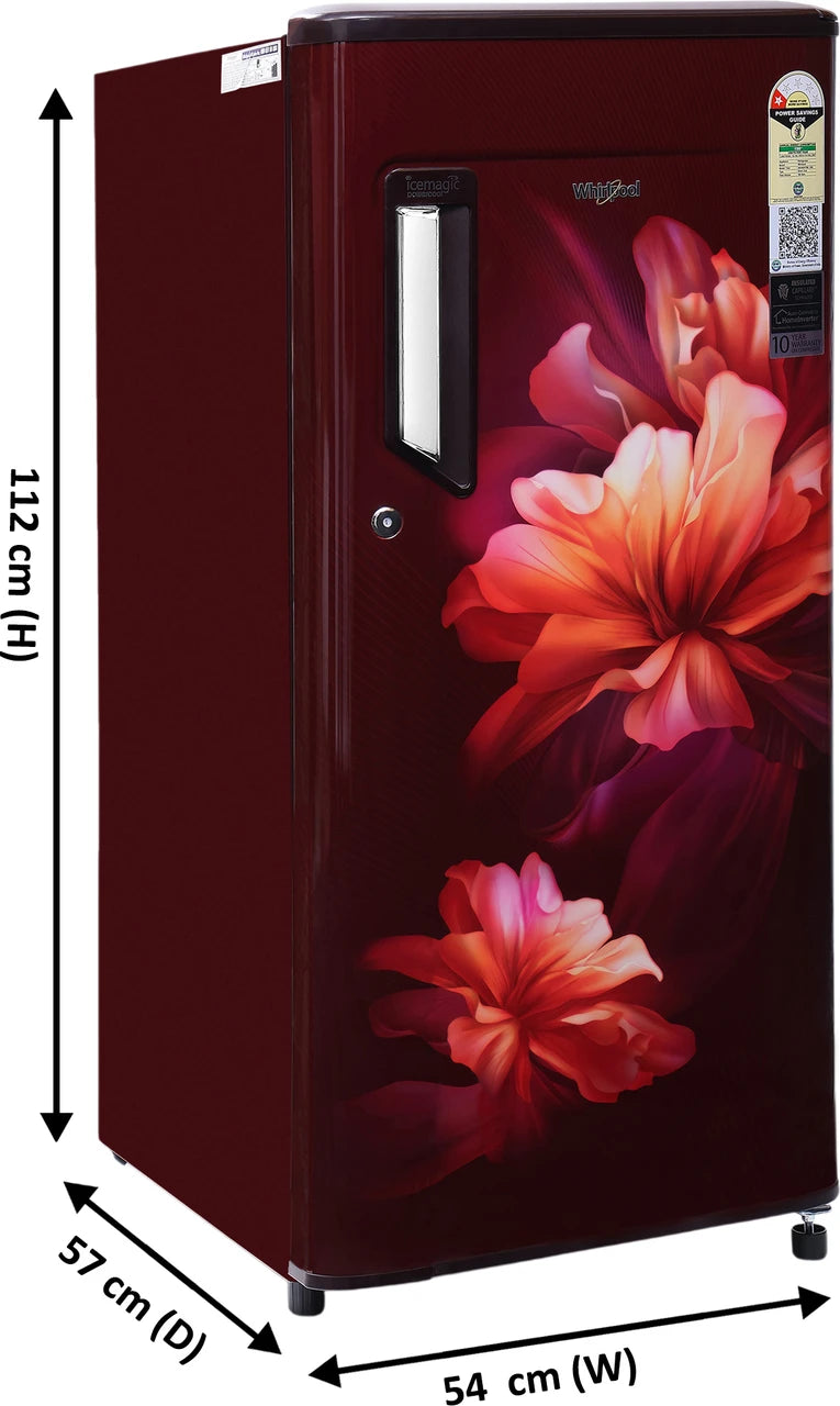 Whirlpool 180 L Direct Cool Single Door 1 Star Refrigerator (Wine Bliss, 200 IMPC PRM 1S WINE BLISS-Y)