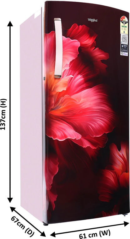 Whirlpool 236 L Direct Cool Single Door 3 Star Refrigerator (Wine Velvet, 260 IMPRO PLUS PRM 3S WINE VELVET-Y)