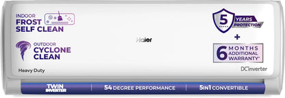 Haier 2026 Model 2 Ton 3 Star Split Twin Inverter AC (HSI24VP-W3NB-I,HSO24-3NB-I, White)